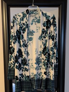 Neiman Marcus Cashmere For Collection Teal, Black & Cream